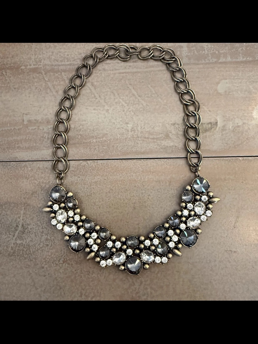 Premiere Designs Decadent Statement Collar Necklace Gold Tone Chain Preowned